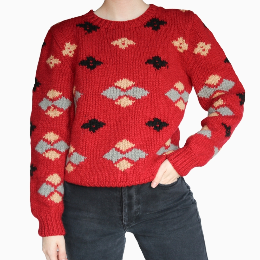 Vintage | Calvin Klein Red Handknit Wool Sweater